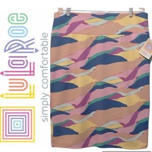 Pastel Skirt LuLaRoe Cassie Midi Pink Coral Lilac Yellow Aqua Blue Plus Size 2X